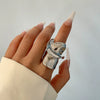 Jewelry Hip Hop Style Geometric Alloy Electroplated Irregular Twisted Ring