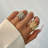 Jewelry Hip Hop Style Geometric Alloy Electroplated Irregular Twisted Ring