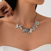 Jewelry Hip Hop Style Geometric Alloy Rhinestone Pendant Clavicle Chain With Electroplating