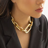 Jewelry Hip Hop Style Geometric Cross Buckle Chain Necklace With Electroplating