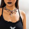 Jewelry Hiphop Cross Pendant Necklace Alloy Metal Geometric Electroplating For Women