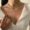 Jewelry Hiphop Retro Geometric Multilayer Snake Bone Chain Necklace For Women Alloy Metal Electroplating