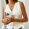 Jewelry Hiphop Style Oval Cut Out Clavicle Chain Necklace And Ring Set Alloy Geometric Electroplated