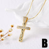 Jewelry Hiphop Zircon Cross Pendant Necklace Copper Geometric Electroplating Clavicle Chain