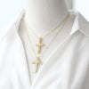 Jewelry Hiphop Zircon Cross Pendant Necklace Copper Geometric Electroplating Clavicle Chain