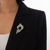 Jewelry Hollow Irregular Alloy Brooch With Hemp Pattern Electroplating And Minimalist Style