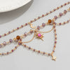 Jewelry Imitation Crystal Alloy Acrylic Diamond Geometric Irregular Tassel Electroplating Necklace For Women