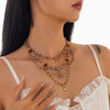 Jewelry Imitation Crystal Alloy Acrylic Diamond Geometric Irregular Tassel Electroplating Necklace For Women
