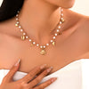 Jewelry Imitation Pearl Alloy Geometric Electroplated Pendant Clavicle Chain