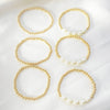 Jewelry Imitation Pearl Alloy Geometric Round Bead Stitching Electroplating Bracelet For Women