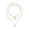 Jewelry Imitation Pearl Alloy Starfish Pendant Necklace Electroplating Light Luxury Style