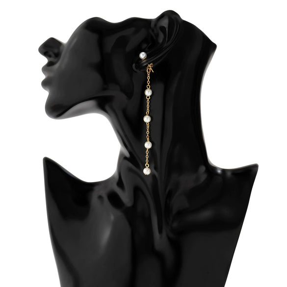 Jewelry Imitation Pearl Ball Chain Necklace Geometric French Retro Electroplating Women's