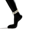 Jewelry Imitation Pearl Beaded Anklet Geometric Handmade Women's Retro Plastic Resin