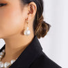 Jewelry Imitation Pearl Beaded Ball Chain Necklace With Geometric Style Handmade
