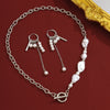 Jewelry Imitation Pearl Cross Alloy Chain Electroplated Geometric Clavicle Chain