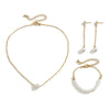 Jewelry Imitation Pearl Cross Alloy Chain Electroplated Geometric Clavicle Chain