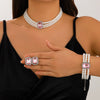 Jewelry Imitation Pearl Geometric Ball Chain Choker Neck Chain