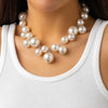 Jewelry Imitation Pearl Geometric Ball Chain Electroplated Women Choker