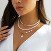 Jewelry Imitation Pearl Geometric Ball Chain Electroplated Women's Necklace