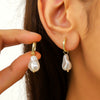 Jewelry Imitation Pearl Geometric Insects Peach Heart Electroplated Pendant Ear Buckle For Women