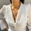 Jewelry Imitation Pearl Geometric Plastic Resin Alloy Electroplated Multilayer Necklace For Women