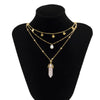 Jewelry Imitation Pearl Geometric Plastic Resin Alloy Electroplated Multilayer Necklace For Women