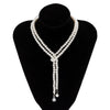 Jewelry Imitation Pearl Glass Alloy Geometric Tassel Necklace Electroplating