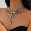 Jewelry Imitation Pearl Iron Pendant Necklace Geometric Heart Shape Electroplating For Women