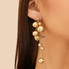 Jewelry Imitation Pearl Metal Beaded Tassel Earrings Geometric Style Electroplated For Women