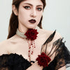 Jewelry Imitation Pearls Cloth Strips Imitation Crystal Flower Pattern Electroplating Cool Style Clavicle Chain