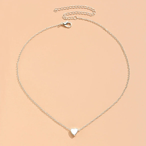 Jewelry Ins Cold Style Simple Allmatch Necklace Copper Peach Heart Simple Clavicle Necklace