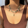 Jewelry Iron Alloy Constellation Retro Moon Zircon Necklace Electroplating Minimalist Style