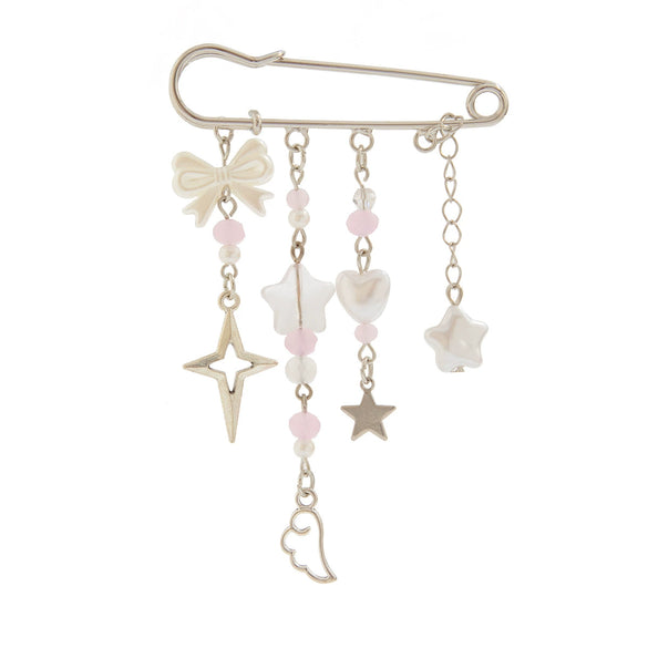 Jewelry Iron Alloy Imitation Pearls Acrylic Imitation Crystal Star Shaped Heartshaped Electroplated Minimalist Women's Pendant Brooch