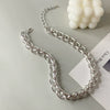 Jewelry Iron Chain Acrylic Alloy Geometric Ochain Necklace Electroplated Punk Style For Women