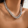 Jewelry Iron Chain Acrylic Alloy Geometric Ochain Necklace Electroplated Punk Style For Women