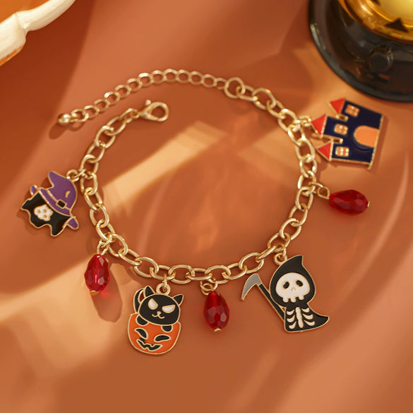 Jewelry Iron Chain Alloy Geometric Ghost Skull Pumpkin Electroplated Women's Necklace