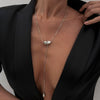 Jewelry Iron Chain Alloy Pendant Geometric Square Snake Style Electroplated Clavicle Chain