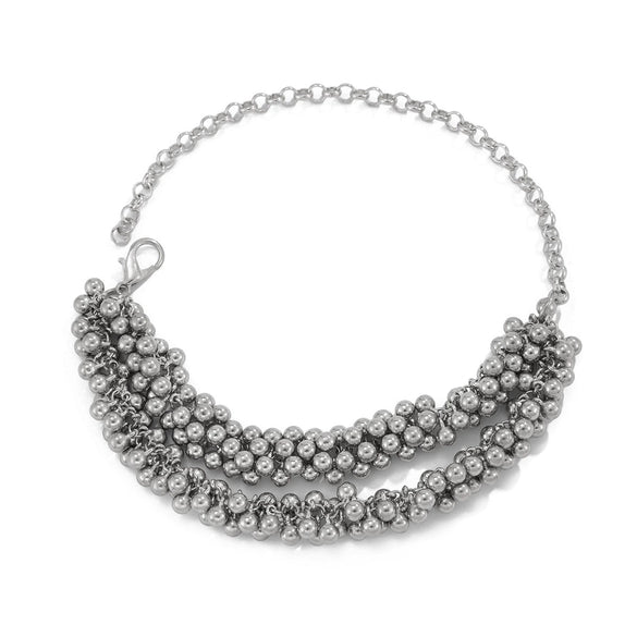 Jewelry Iron Clavicle Chain Necklace Geometric Personality Electroplated Round Bead Hanging Ball Design