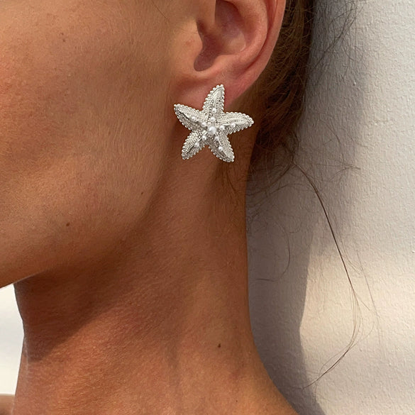 Jewelry Iron Exaggerated Geometric Stars Earrings Electroplating