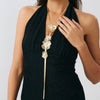 Jewelry Iron Flower Pendant Long Clavicle Chain Necklace With Electroplating And Versatile Style