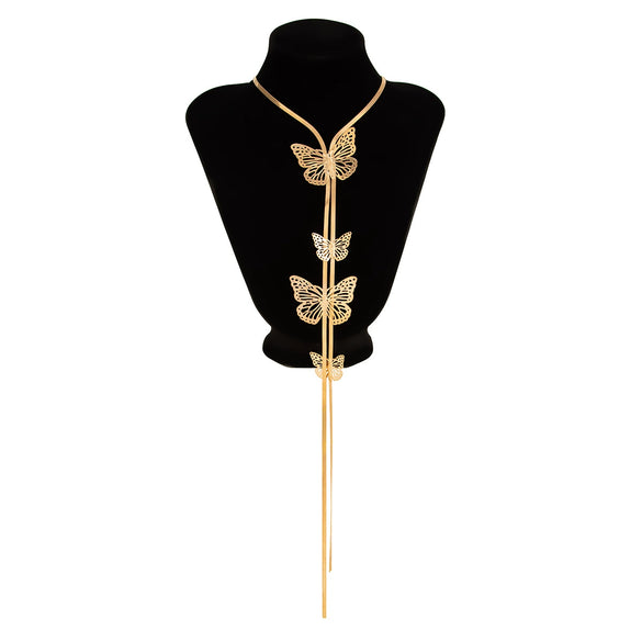 Jewelry Iron Flower Pendant Long Clavicle Chain Necklace With Electroplating And Versatile Style