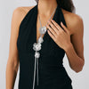 Jewelry Iron Flower Pendant Long Clavicle Chain Necklace With Electroplating And Versatile Style