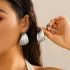 Jewelry Iron Geometric Heart Shape Dropshaped Striped Star Stud Earrings Electroplating For Women
