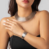 Jewelry Iron Geometric Multilayered Choker Ring Opening Necklace For Women
