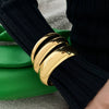 Jewelry Iron Simple Geometric Curved Glossy Twist Bracelet Set Electroplated