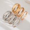 Jewelry Iron Simple Geometric Curved Glossy Twist Bracelet Set Electroplated