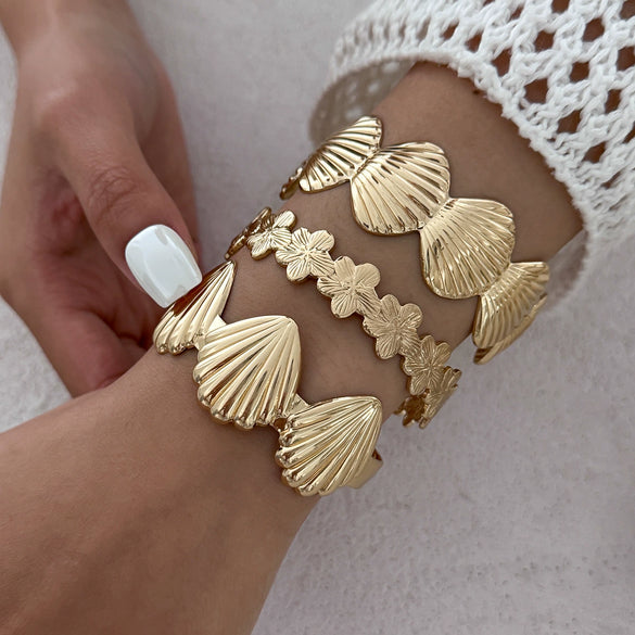 Jewelry Iron Starfish Shell Open Bracelet Electroplating