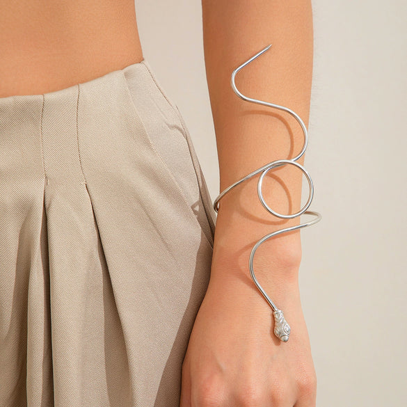 Jewelry Iron Twisted Snakeshaped Exaggerated Hollow Bracelet Leg Chain Geometric Electroplating Women's