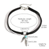 Jewelry Leather Alloy Leaves Geometric Round Electroplating Lady Choker Necklace