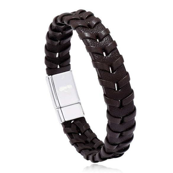 Jewelry Leather Rope Handwoven Punk Style Bracelet For Men